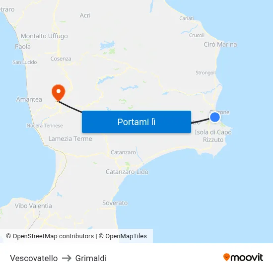 Vescovatello to Grimaldi map