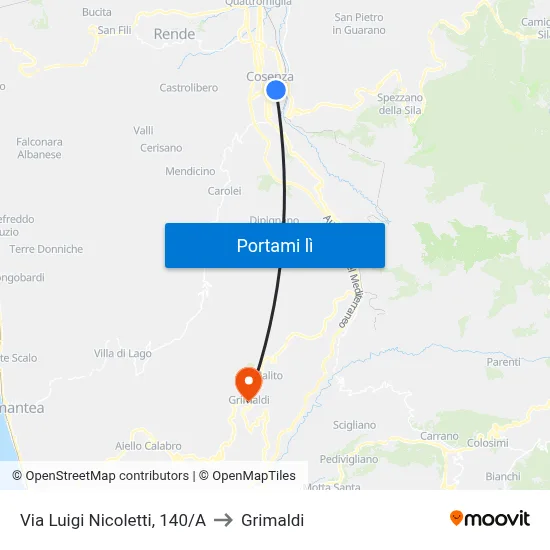 Via Luigi Nicoletti, 140/A to Grimaldi map