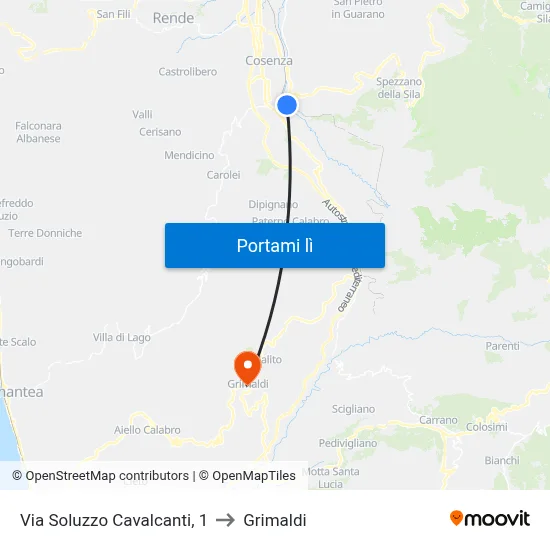 Via Soluzzo Cavalcanti, 1 to Grimaldi map