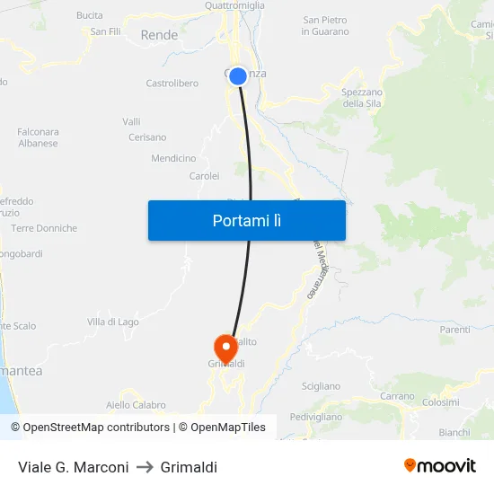 Viale G. Marconi to Grimaldi map
