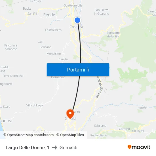 Largo Delle Donne, 1 to Grimaldi map