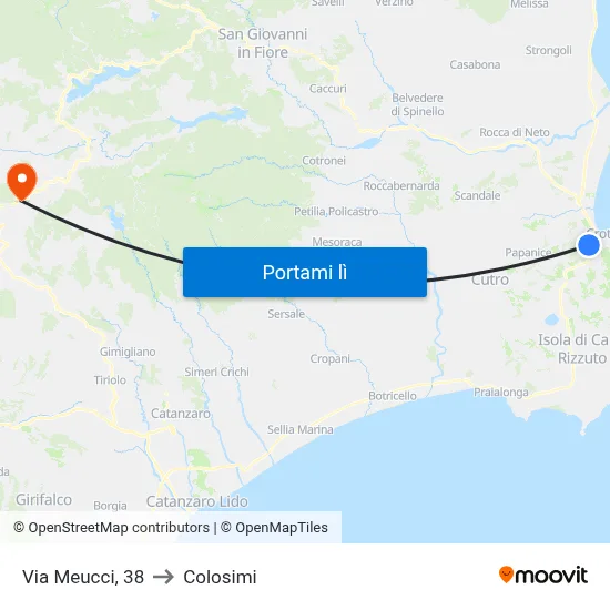 Via Meucci, 38 to Colosimi map