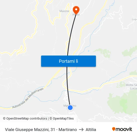 Viale Giuseppe Mazzini, 31 - Martirano to Altilia map
