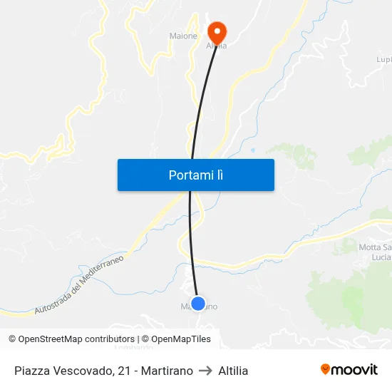 Piazza Vescovado, 21 - Martirano to Altilia map