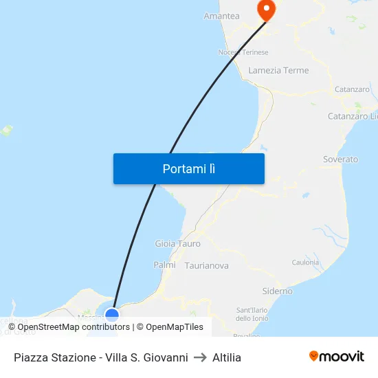 Piazza Stazione - Villa S. Giovanni to Altilia map