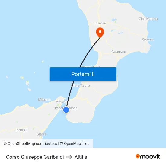 Corso Giuseppe Garibaldi to Altilia map