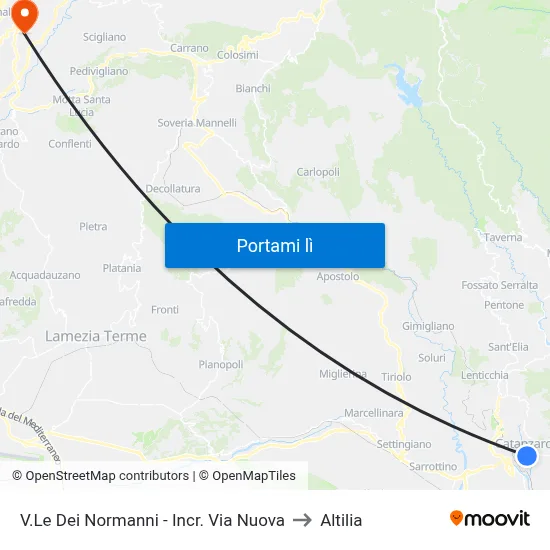 V.Le Dei Normanni - Incr. Via Nuova to Altilia map
