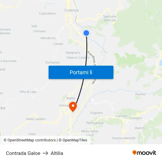 Contrada Galoe to Altilia map
