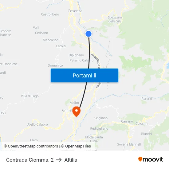 Contrada Ciomma, 2 to Altilia map