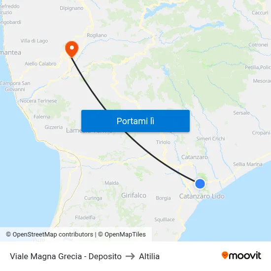 Viale Magna Grecia - Deposito to Altilia map