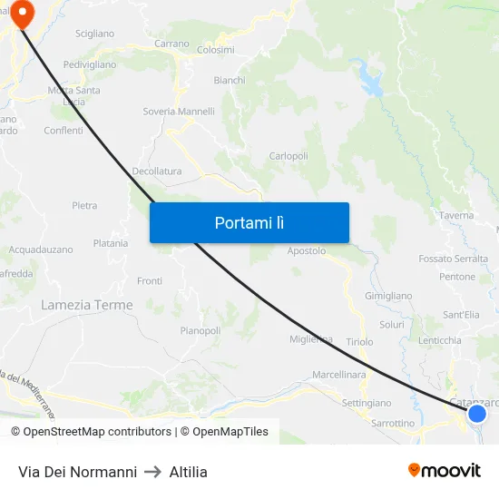 Via Dei Normanni to Altilia map