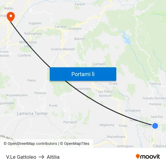 V.Le Gattoleo to Altilia map
