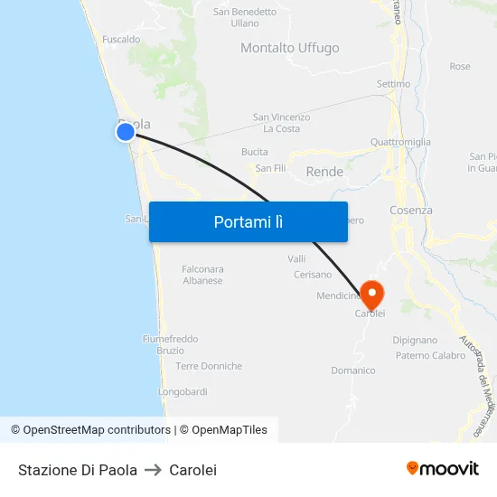 Stazione Di Paola to Carolei map