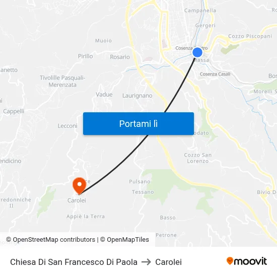 Chiesa Di San Francesco Di  Paola to Carolei map