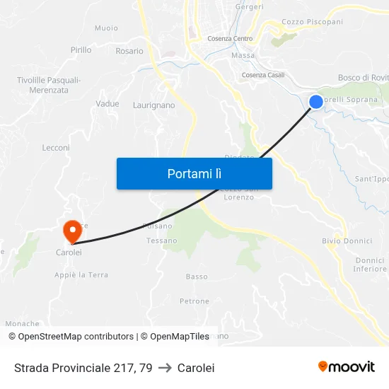 Strada Provinciale 217, 79 to Carolei map