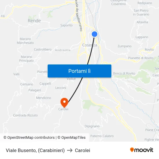 Viale Busento, (Carabinieri) to Carolei map