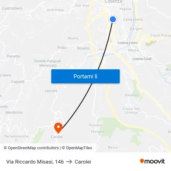 Via Riccardo Misasi, 146 to Carolei map