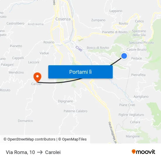Via Roma, 10 to Carolei map