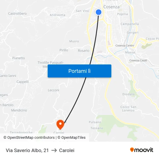 Via Saverio Albo, 21 to Carolei map