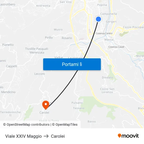 Viale XXIV Maggio to Carolei map