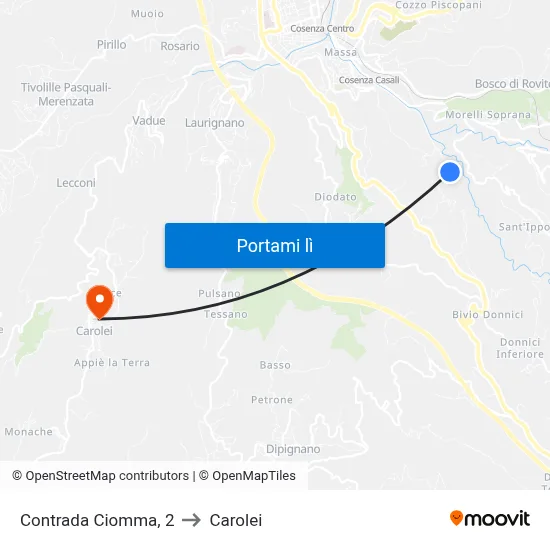 Contrada Ciomma, 2 to Carolei map