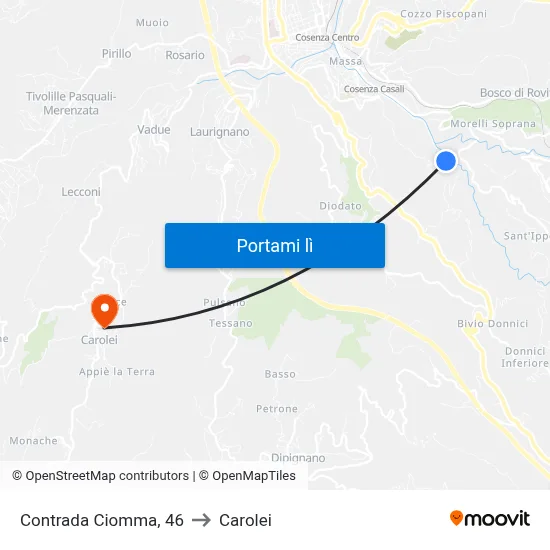 Contrada Ciomma, 46 to Carolei map