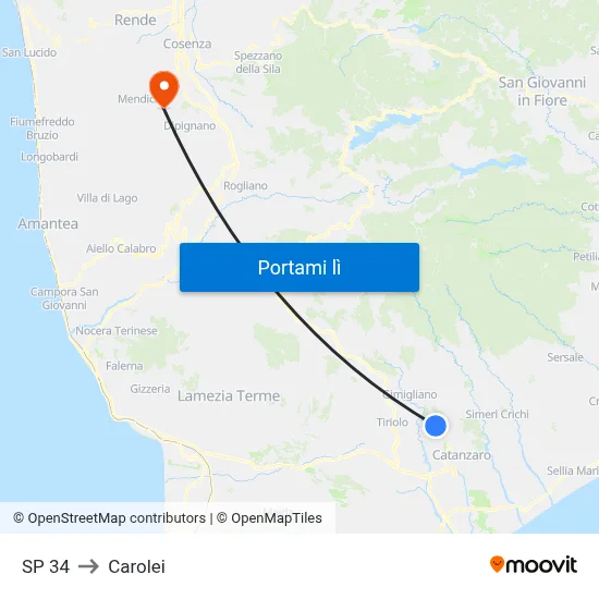 SP 34 to Carolei map