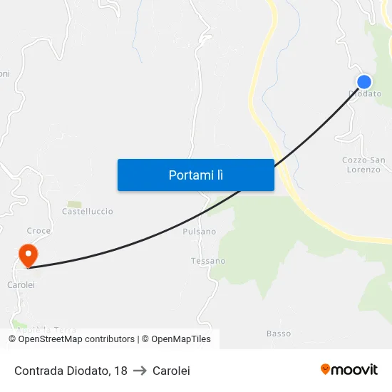 Contrada Diodato, 18 to Carolei map