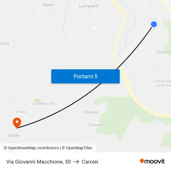 Via Giovanni Macchione, 50 to Carolei map