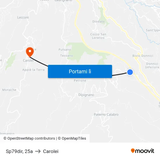Sp79dir, 25a to Carolei map