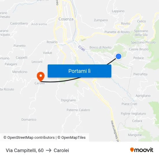 Via Campitelli, 60 to Carolei map