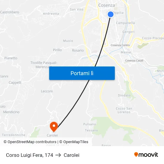 Corso Luigi Fera, 174 to Carolei map
