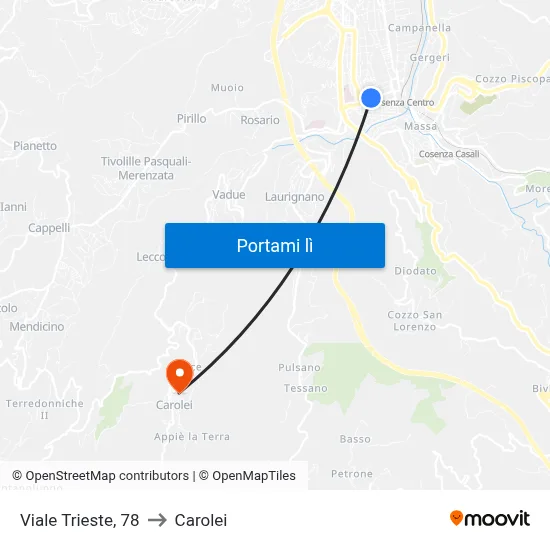 Viale Trieste, 78 to Carolei map