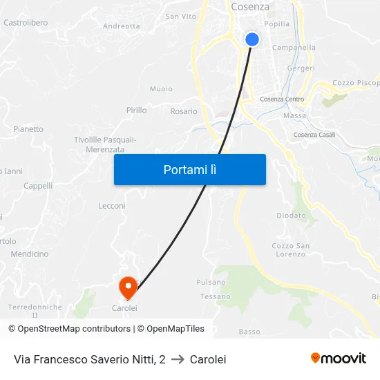 Via Francesco Saverio Nitti, 2 to Carolei map