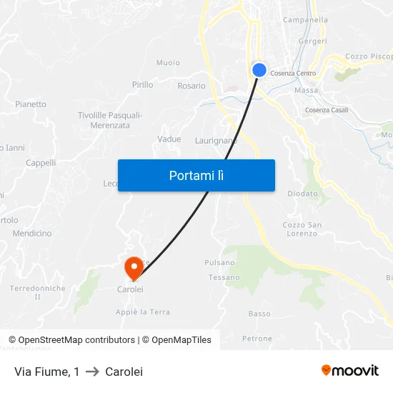 Via Fiume, 1 to Carolei map