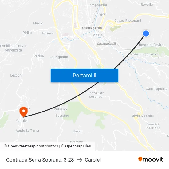 Contrada Serra Soprana, 3-28 to Carolei map