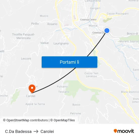 C.Da Badessa to Carolei map