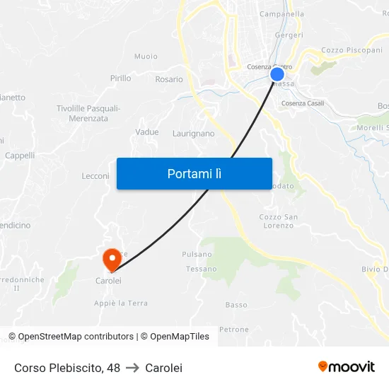 Corso Plebiscito, 48 to Carolei map