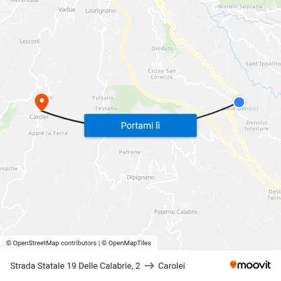 Strada Statale 19 Delle Calabrie, 2 to Carolei map