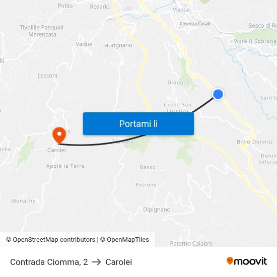 Contrada Ciomma, 2 to Carolei map