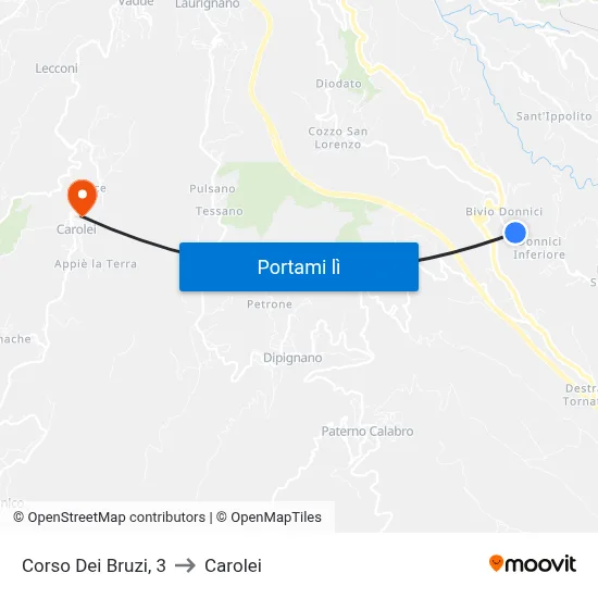 Corso Dei Bruzi, 3 to Carolei map