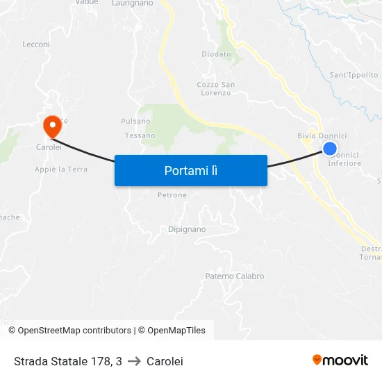 Strada Statale 178, 3 to Carolei map