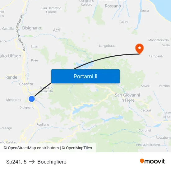 Sp241, 5 to Bocchigliero map