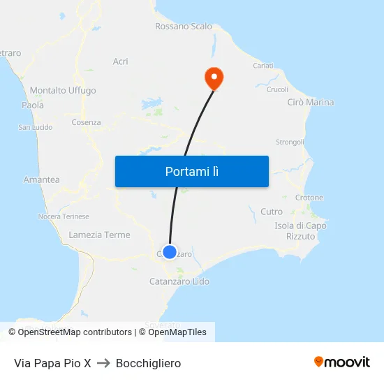 Via Papa Pio X to Bocchigliero map