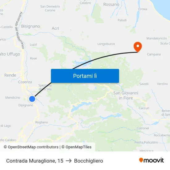 Contrada Muraglione, 15 to Bocchigliero map