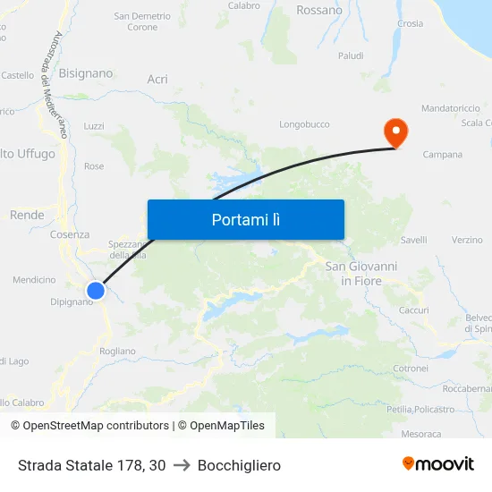 Strada Statale 178, 30 to Bocchigliero map