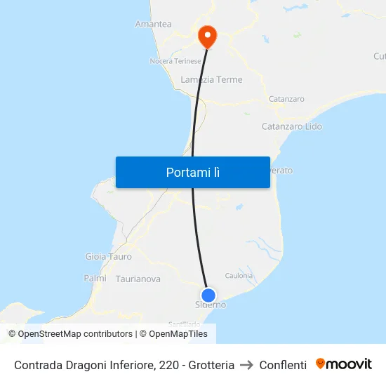 Contrada Dragoni Inferiore, 220 - Grotteria to Conflenti map