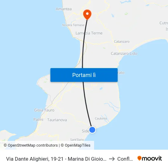 Via Dante Alighieri, 19-21 - Marina Di Gioiosa Ionica to Conflenti map