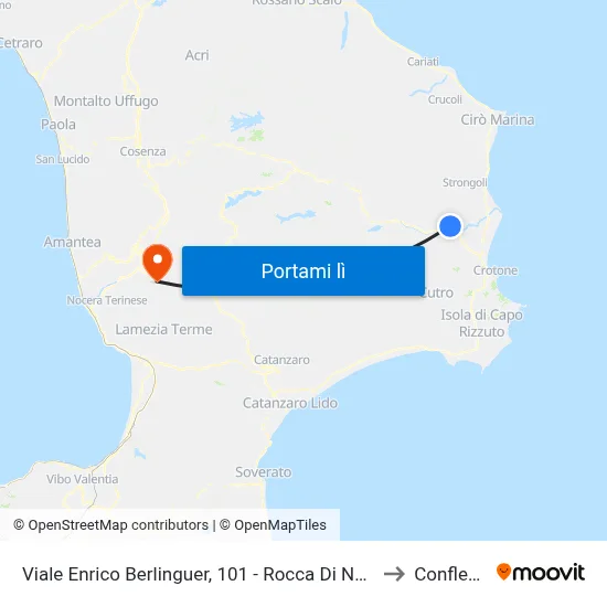 Viale Enrico Berlinguer, 101 - Rocca Di Neto to Conflenti map