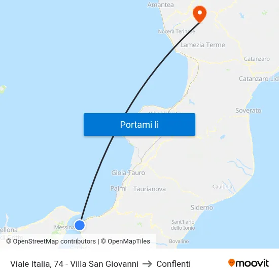Viale Italia, 74 - Villa San Giovanni to Conflenti map